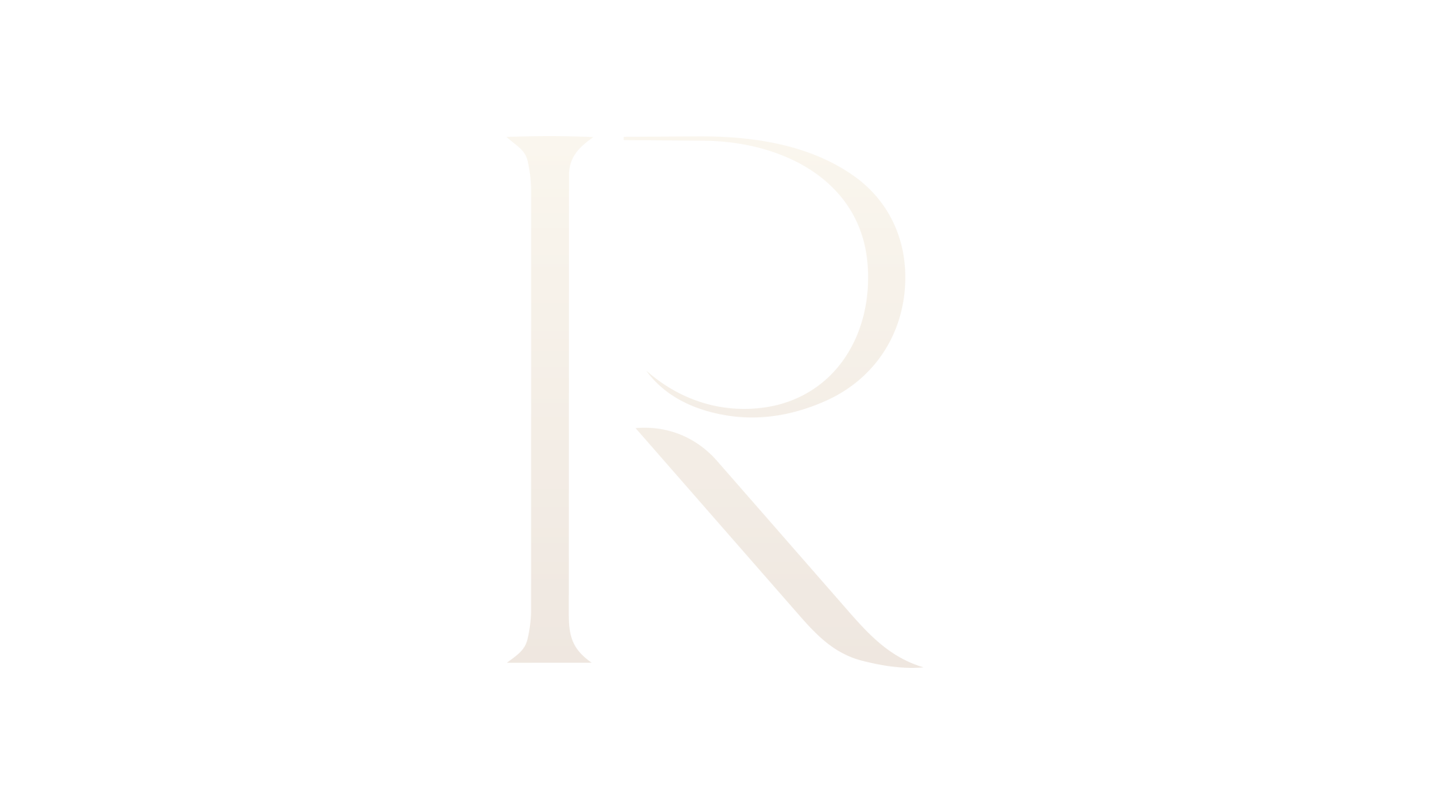 Gold gradient logo featuring the letter 'R' on a black background.